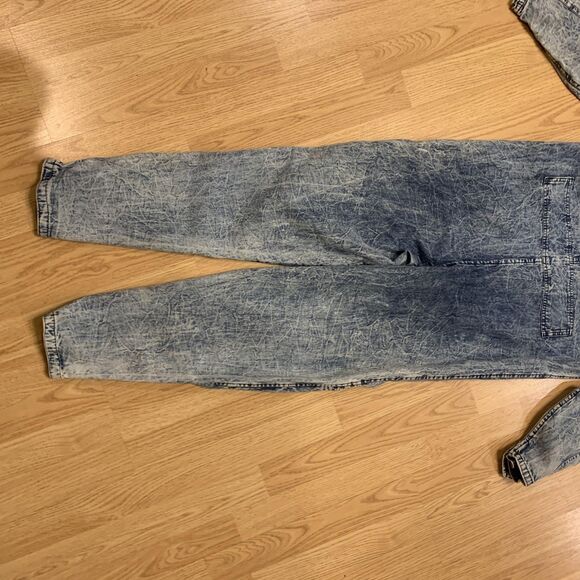 Vintage Chemin De Fer Jumpsuit Womens Small Acid Wash Flight Suit Patches 80s - Picture 15 of 16